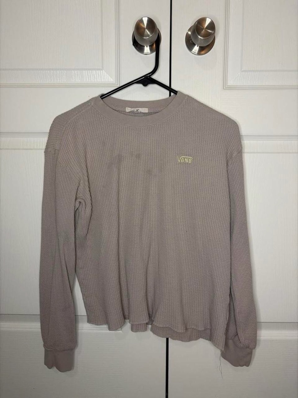 Vans Long-Sleeve Waffle Knit Top — Taupe
